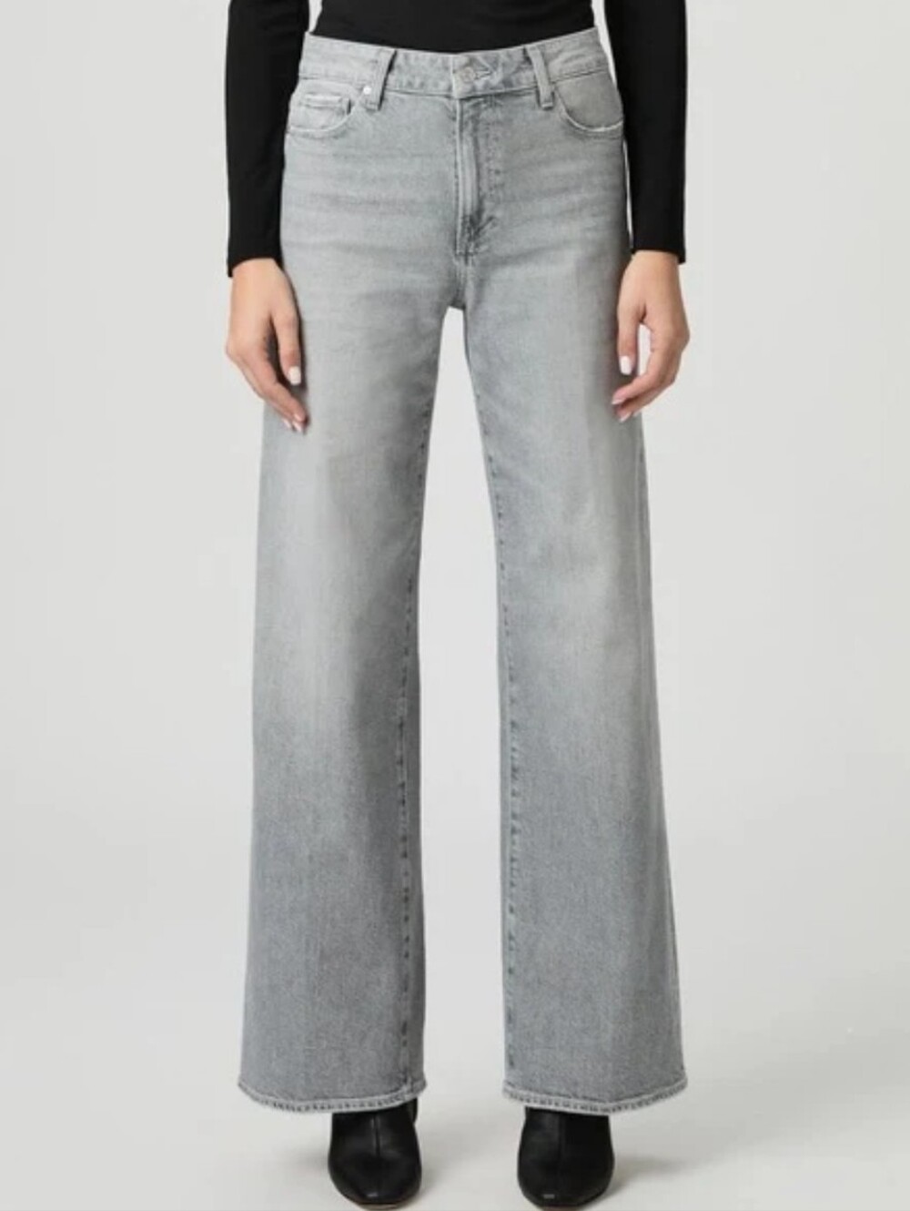 Paige Anessa 31" Wide Leg Jean Smokescreen Grey Size 28